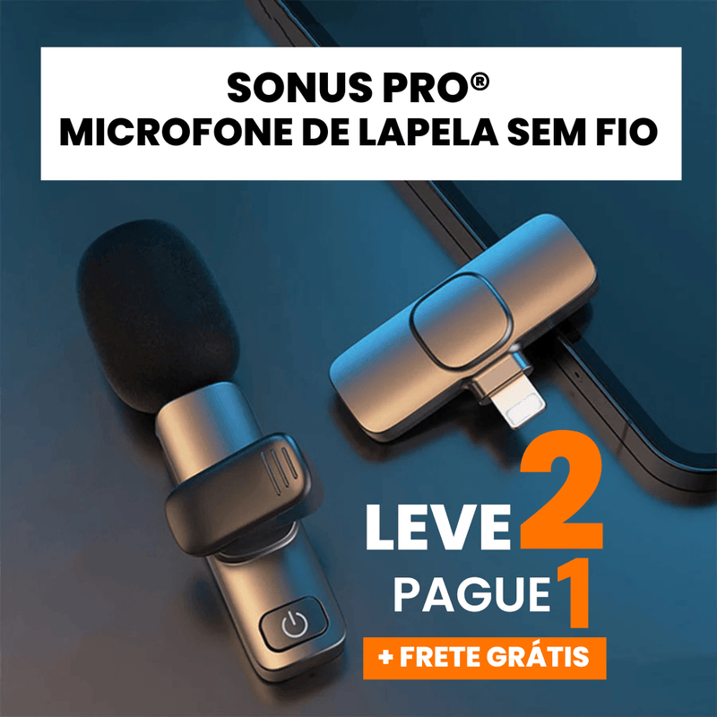 SonusPro - Microfone de lapela sem fio | LEVE 2 PAGUE 1 - OutletNomad